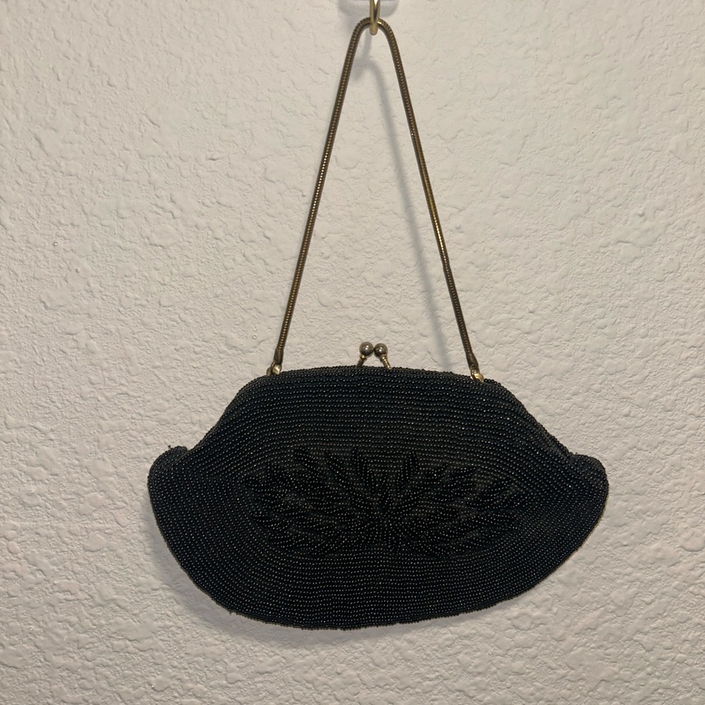 Black Beaded Evening Clutch